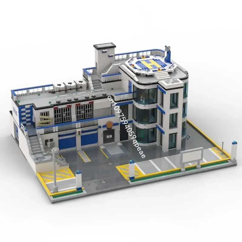 

Новый 5919 шт., хит продаж, вид на улицу, Moc, модульная модель полицейской станции, головоломка на заказ, креативные идеи «сделай сам», игрушка, подарок на день рождения