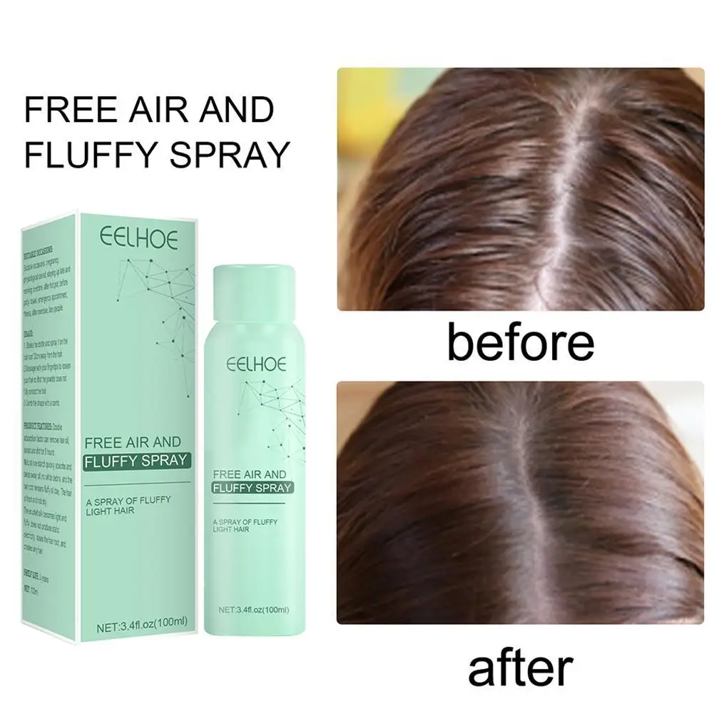 EELHOE-Spray Refrescante para Cabelos Secos, Shampoo Sem Lavagem, Ar Livre e Fofo, Controle de Óleo, Spray Volumizante Fofo