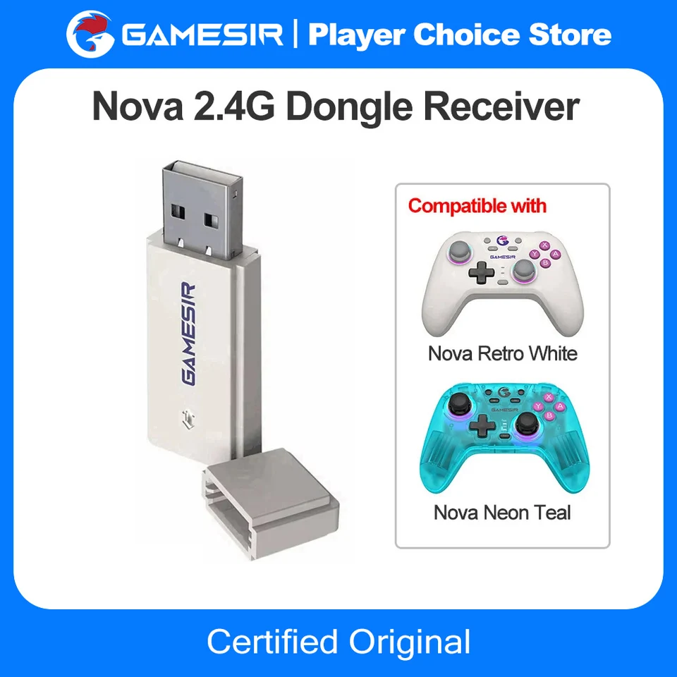 GameSir Adaptador receptor 2.4G para controlador Nova Conexión a PC Computadora Gaming Controle Dongle Plug and Play