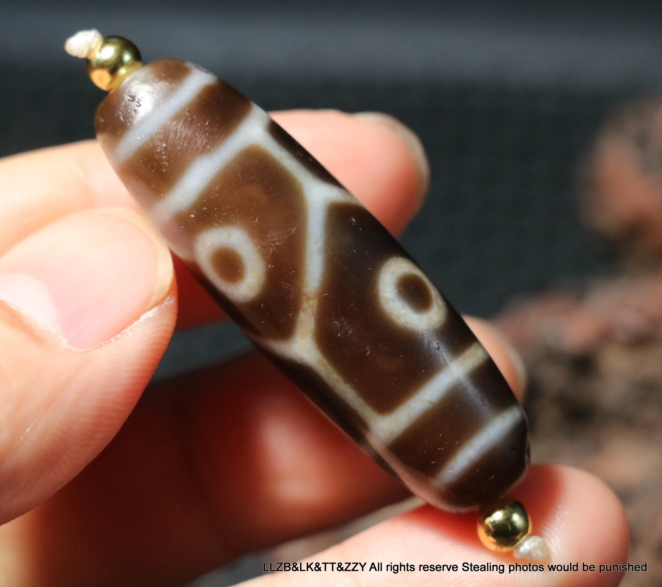 Magic Power Energy Tibetan Old Agate 4 Eyed Turtle Shell of Longevity Symbol Totem dZi Bead Amulet Pendant UPD220724A125