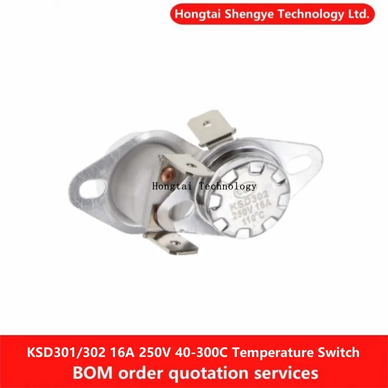 KSD301/302 temperature sensor 16A 250V 40-180 degrees ceramic normally closed temperature switch thermostat 85/95/100/125/180C