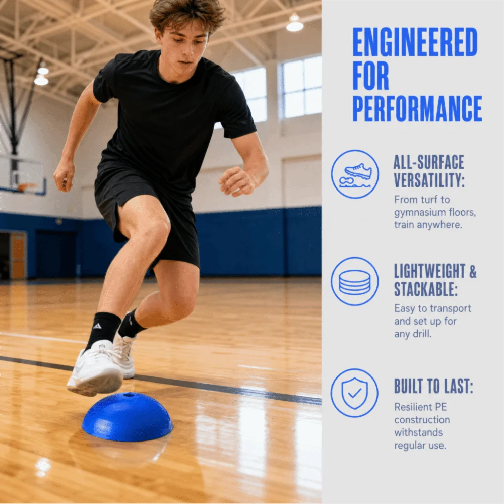 5PCS PE Soccer Marker Discs Bowl Shaped Half Dome Training Cones Open Bottom Smooth Surface Agility Discs Indoor Practice