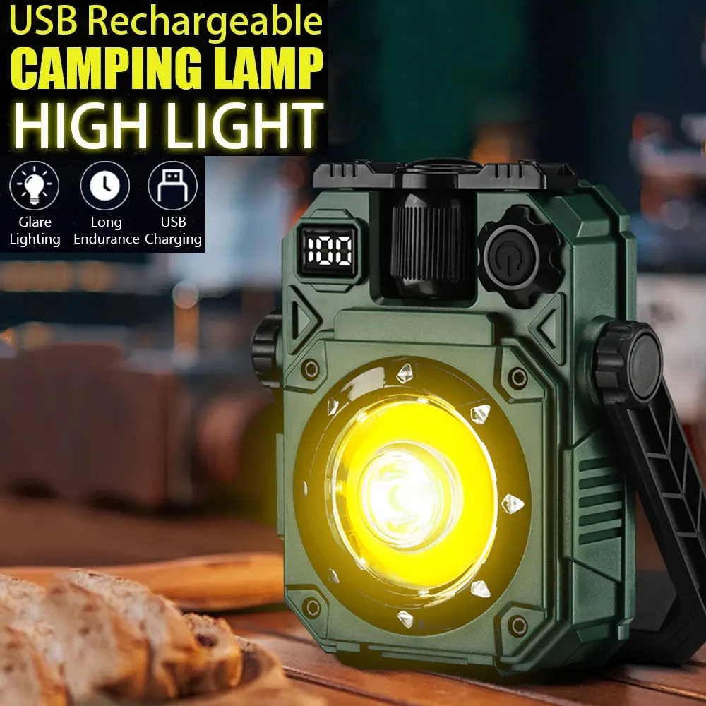 

Портативный солнечный фонарь для кемпинга, светодиодный карманный рабочий фонарь XPE COB, перезаряжаемый аварийный фонарик для кемпинга, рыбалки, пешего туризма