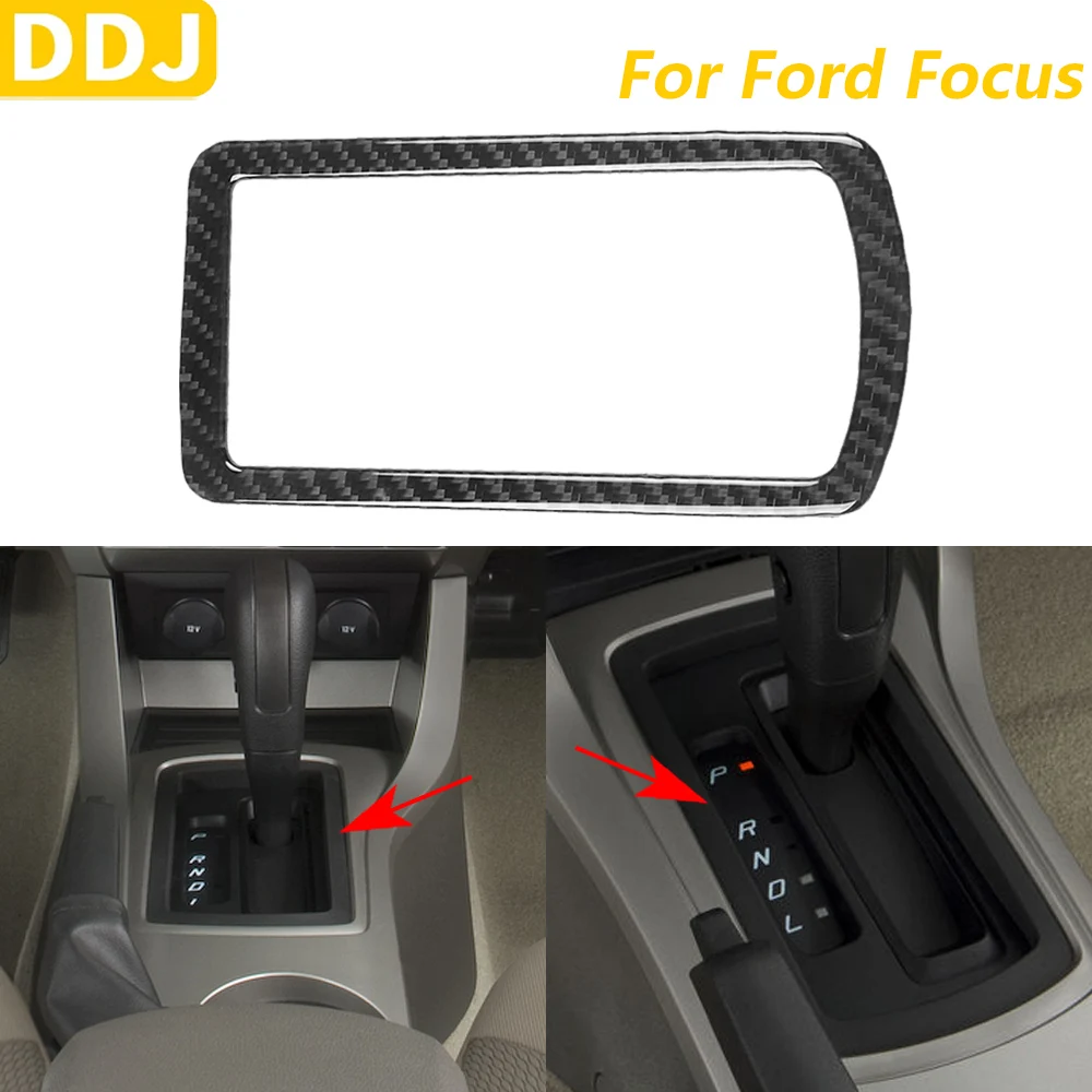 

For Ford Focus 2008-2011 Carbon Fiber Central Control Gear Shift Frame Panel Decorative Cover Car Accessories Interior Sticker