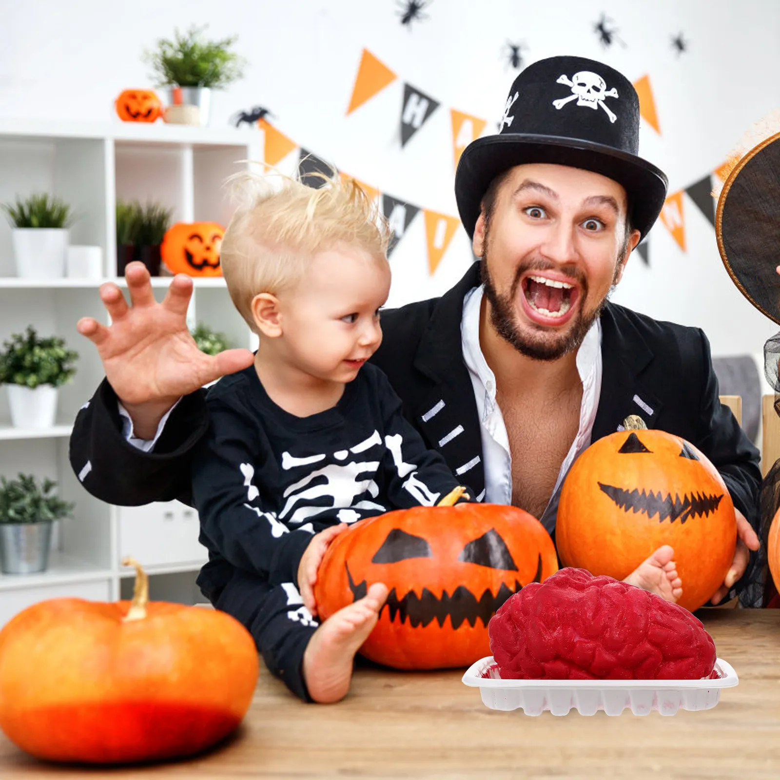 

Halloween Prop Simulated Body Organ Decor Premium Plastic Horror Atmosphere Brain Heart Organ for Festival Party