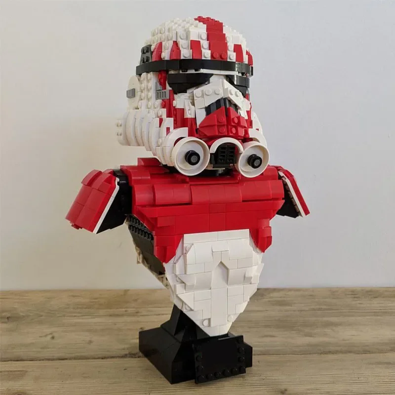 

1428pcs MOC Science Fiction Movie (STAR BATTLE) Red Stormtroopers Figure Helmet Series Building Blocks Model Festival Gift