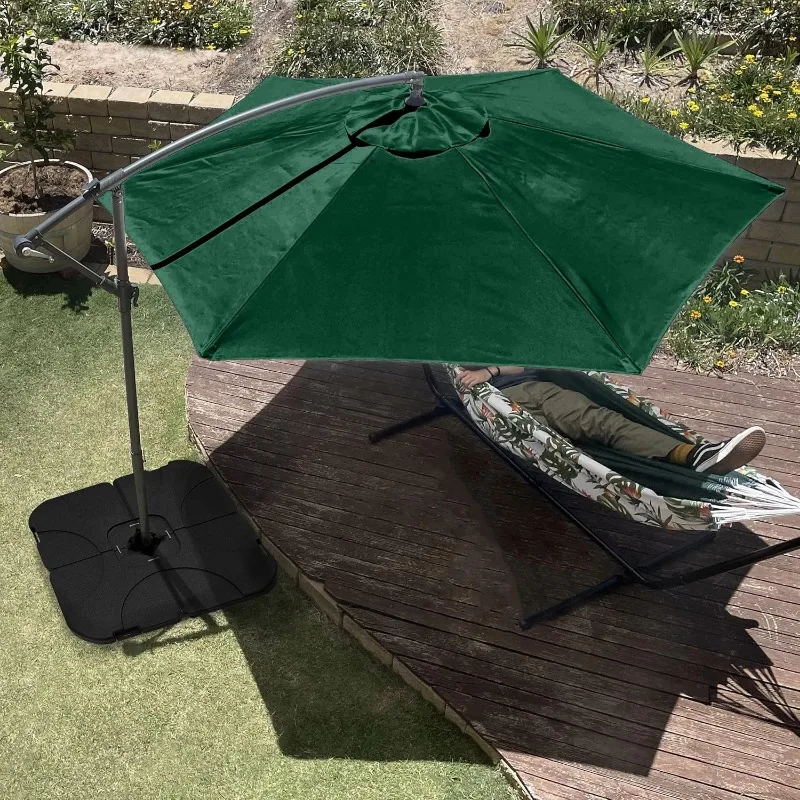 

Offset Patio Umbrella – 10 Ft Cantilever Canopy with Heavy-Duty Steel Ribs - Outdoor Umbrella with Base Included