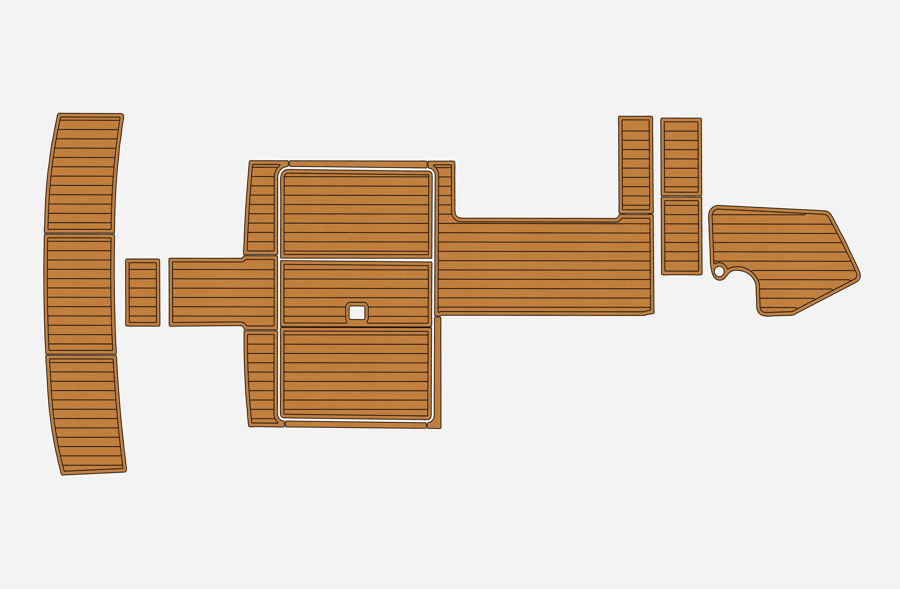 Marine Faux Teak EVA Non-Slip Mat-1991 Chris Craft 38 Self-Adhesive 1/4