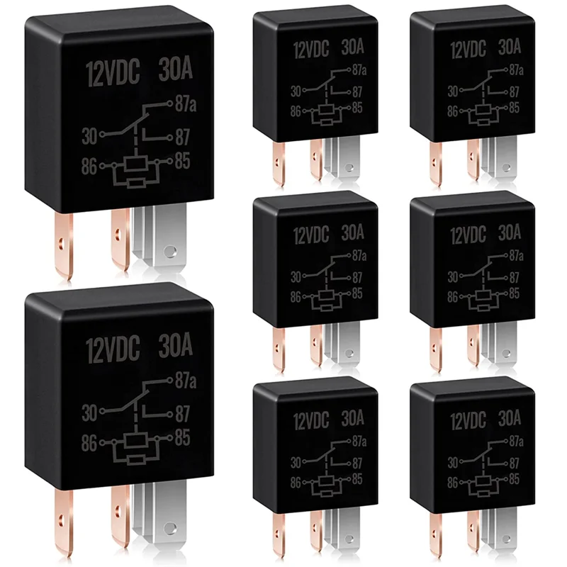 5 Pin Relay 12V 30A Relay Multi Automotive Relay Car Heavy Duty Relay for Car Motor Replacement Accessories ,8 PCS