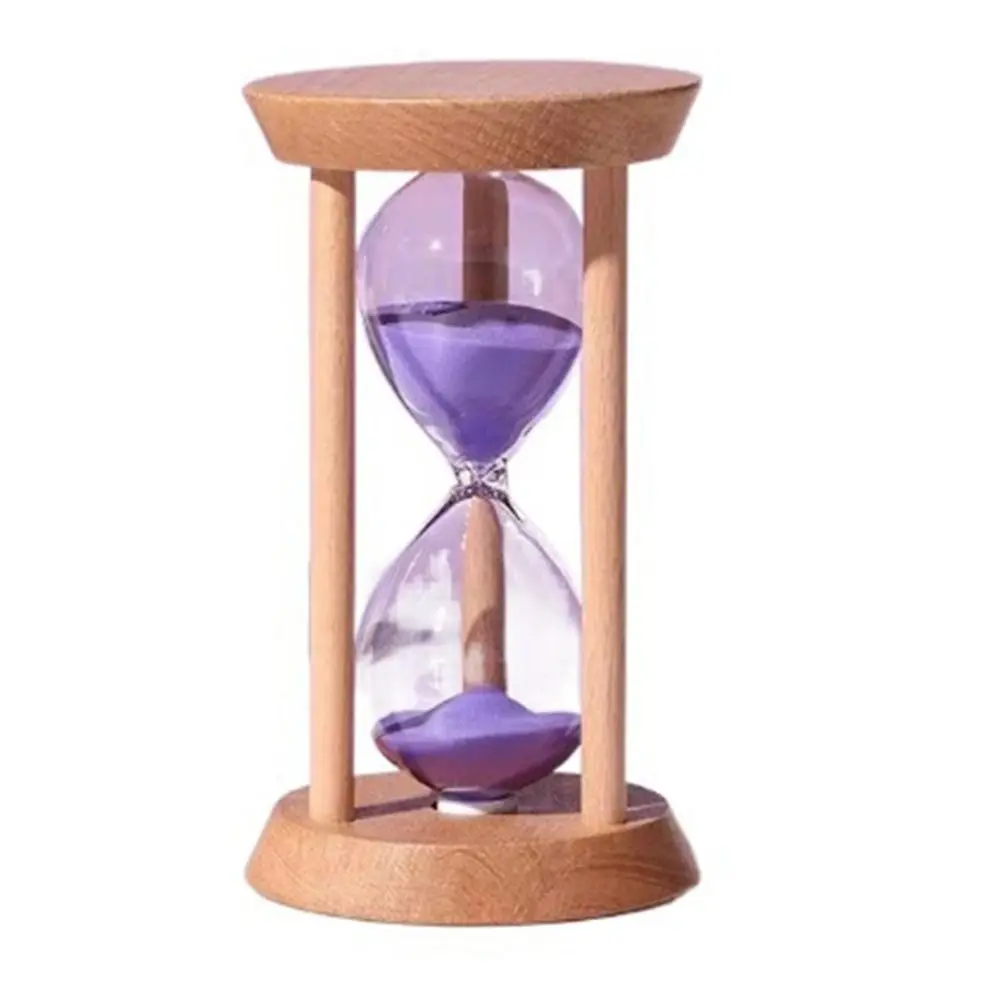 Stable Connection Wooden Hourglass No Deformation Wooden Round Hourglass Timers 1/3/5 Minutes 5 Colors Timer Children Toy