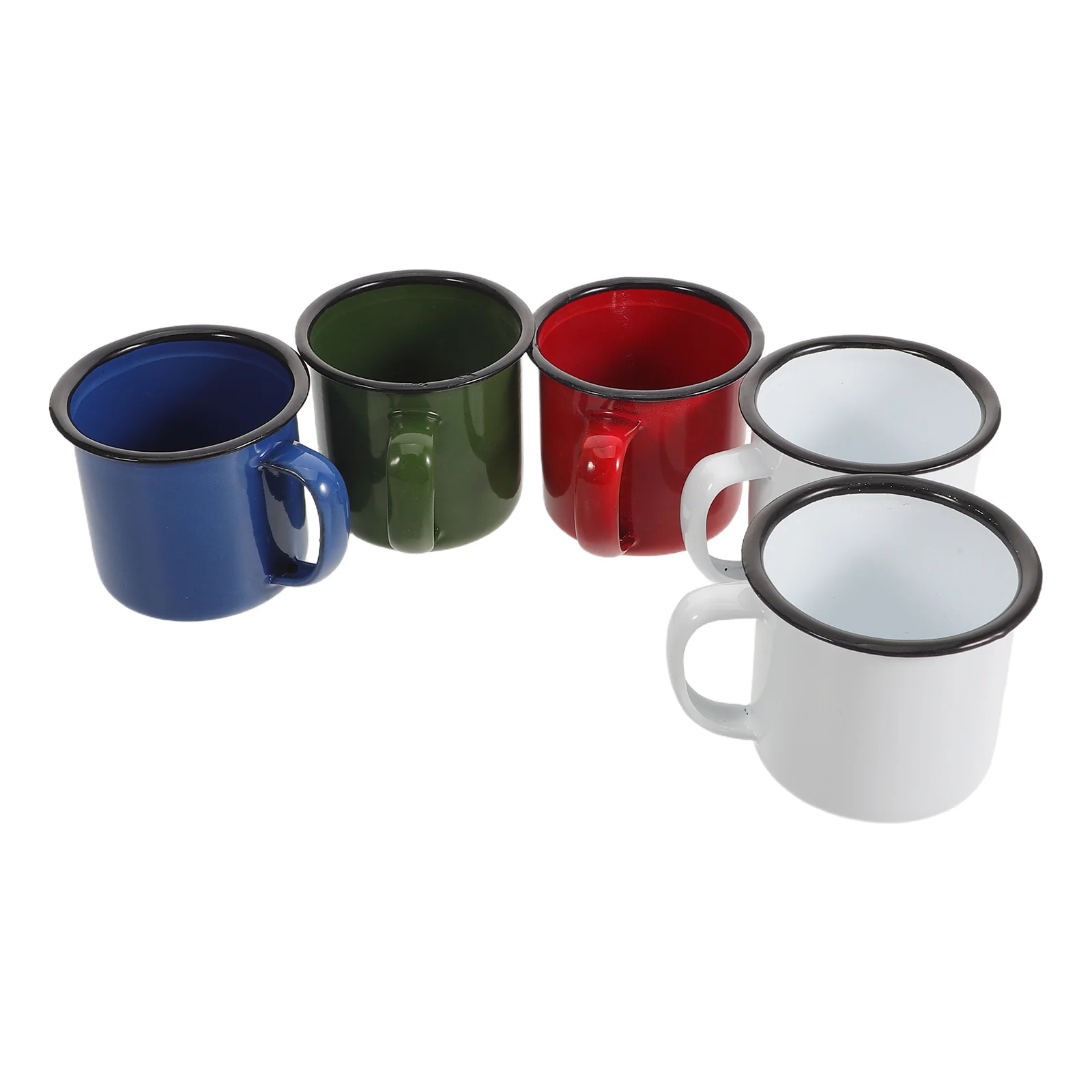 

5Pcs Retro Enamel Mugs Heavy Duty Camping Drinking Cups for Outdoor Travel Hiking Fishing Wedding Christmas Gift Set