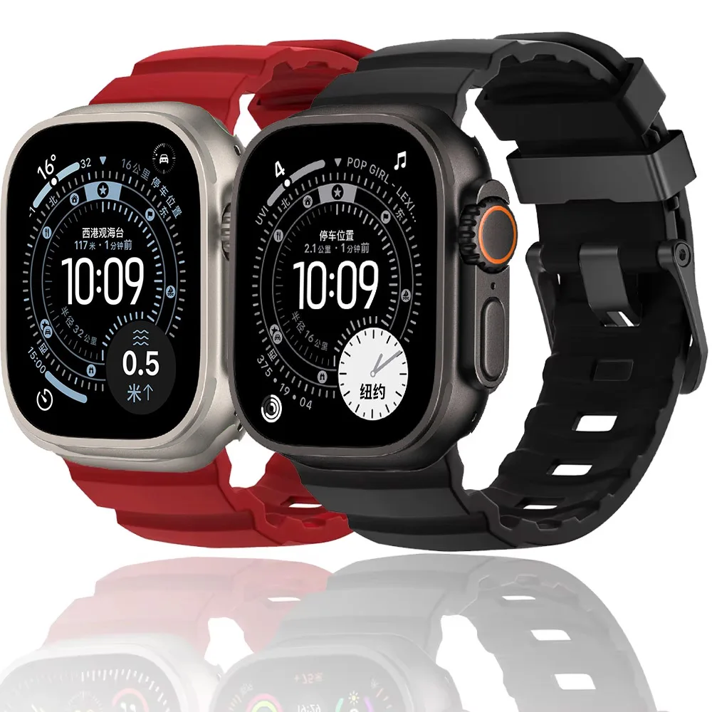 Silicone Strap For Apple Watch Ultra 2 49mm Band Series 10  46mm 9 8 7 45mm comfortable soft band iWatch 6 5 SE 44mm accessories
