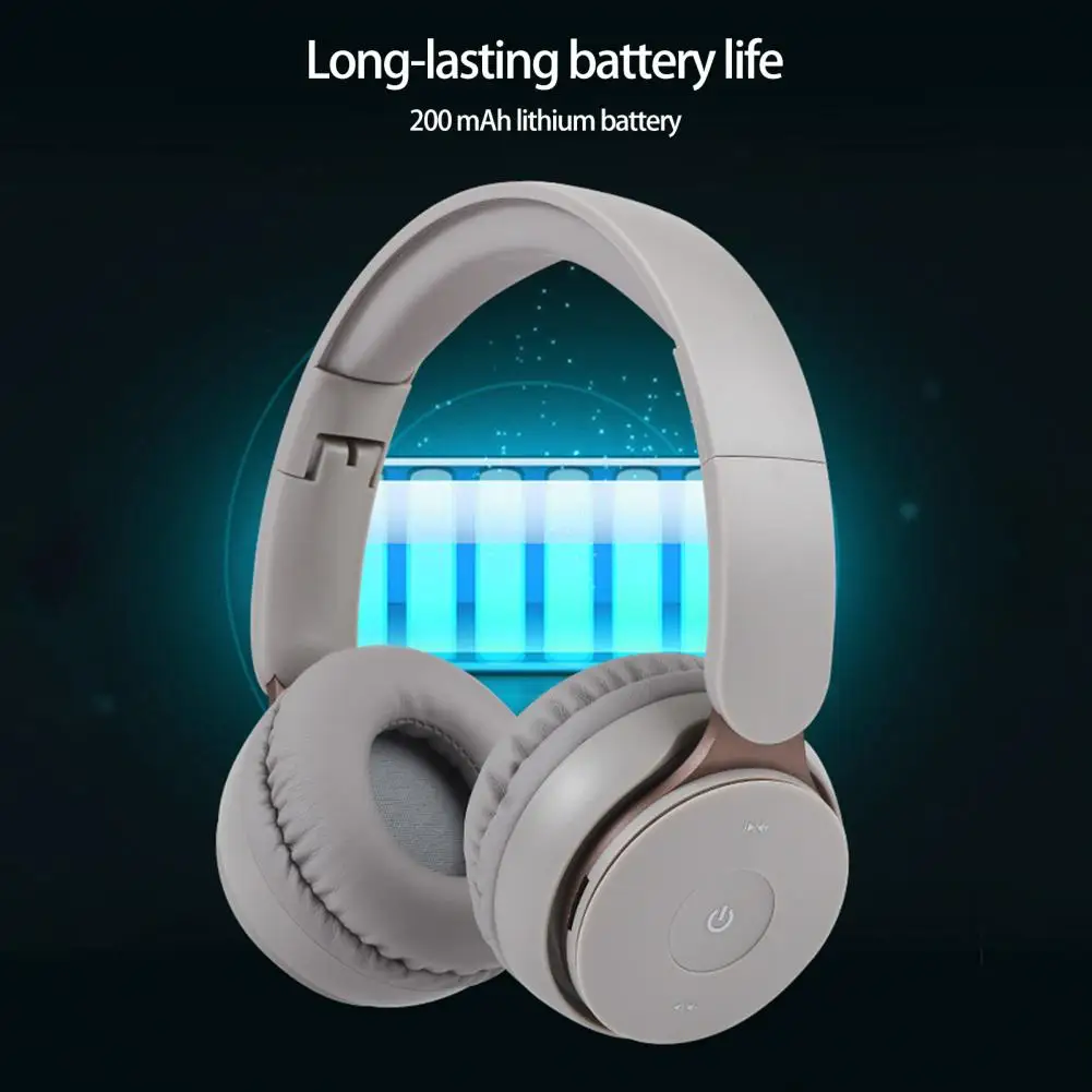 Wireless Headset 1 Set Handsfree Bluetooth-compatible 5.1 200mAh  Foldable Adjustable Size Wireless Headphone Sports Supply