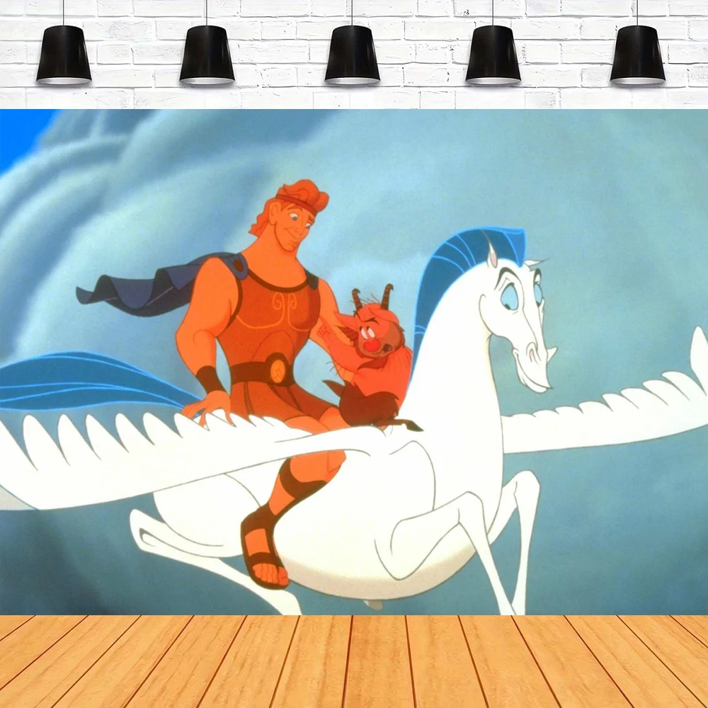 写真撮影の背景ヘラクレスバナーベビーシャワー子供の誕生日パーティーの背景ルーム装飾ポスターは名前をカスタマイズすることができます