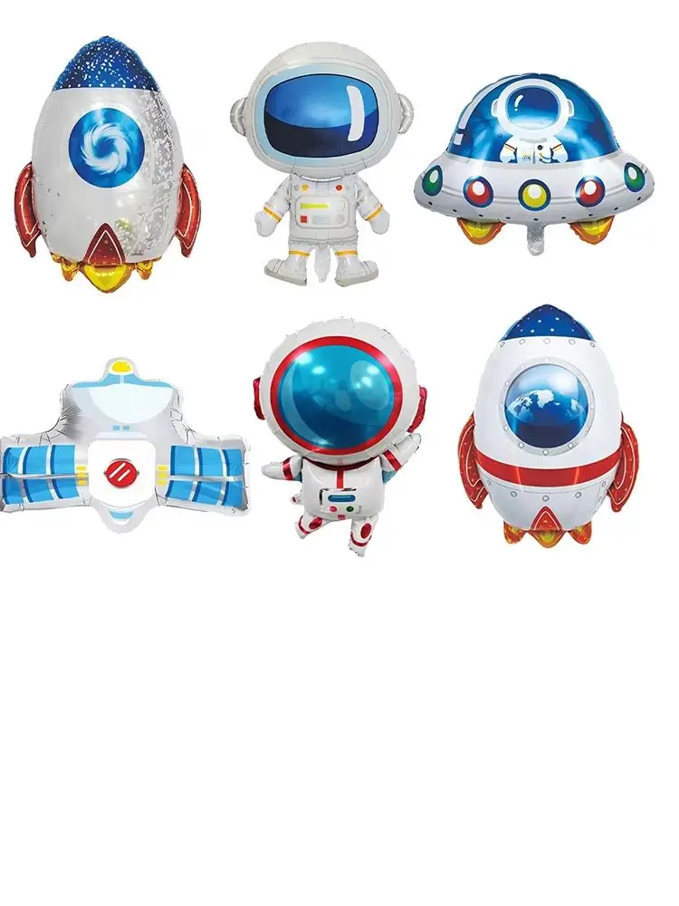5 Stück Weltraum-Ballon-Dekoration, Astronauten-Raketen-Planeten-Ballon, Universum-Astronauten-Party-Deko, Weltraum-Geburtstagsdekoration – Detail 1