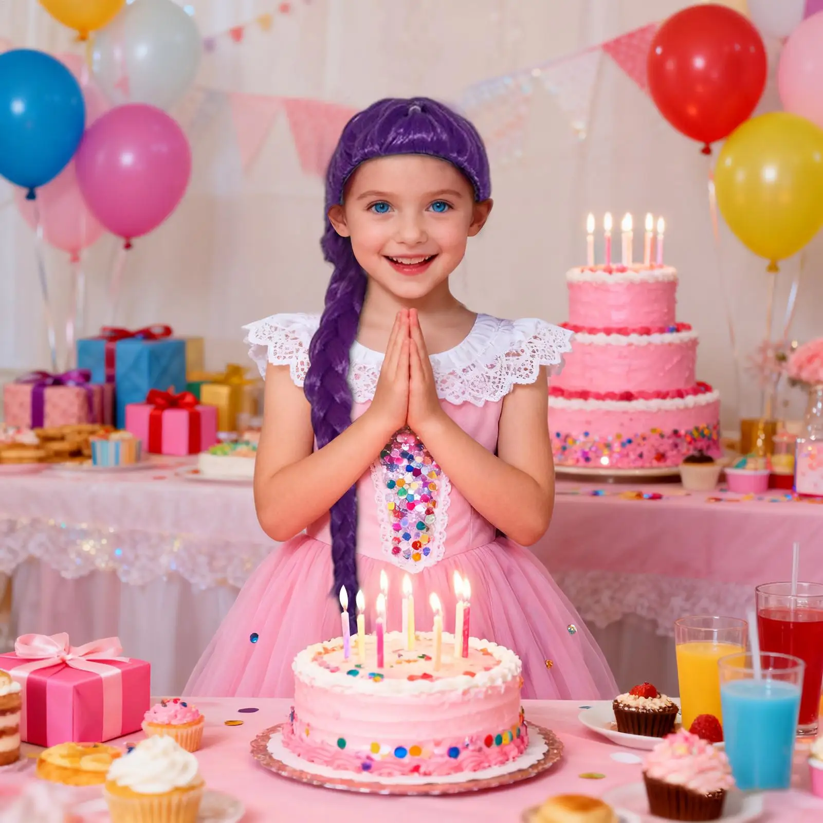 95cm Wigs Cosplay Breathable Inner Mesh Headwear Anime Movies Theme Long Wig For Halloween Party Stage Performance Dance Props