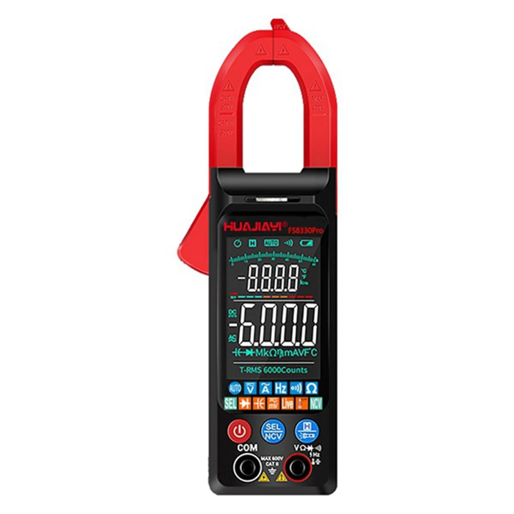 

Trending FS8330Pro DC/AC Current Digital Clamp Meter 6000 Counts 400A Multimeter Large Color Screen Voltage Tester Car Hz Red