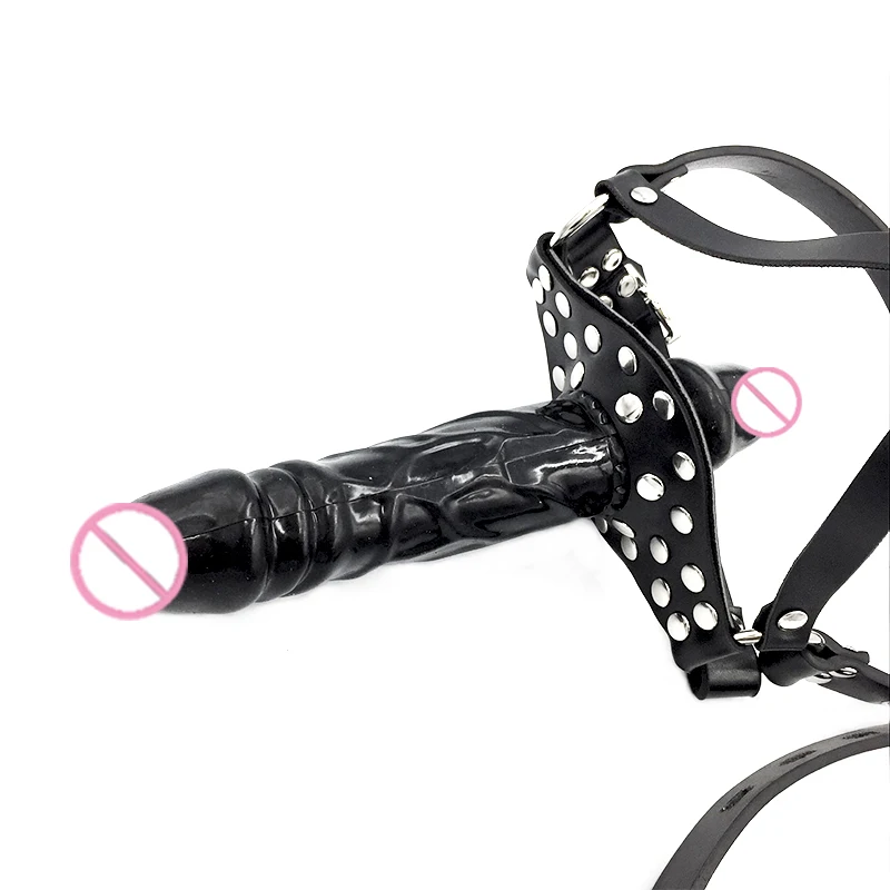 BDSM Harness Double Head Penis Mouth Plug Ball Gags Bit Mouth Slave Fetish Bondage Sex Toys Adult Toys For Men and Women