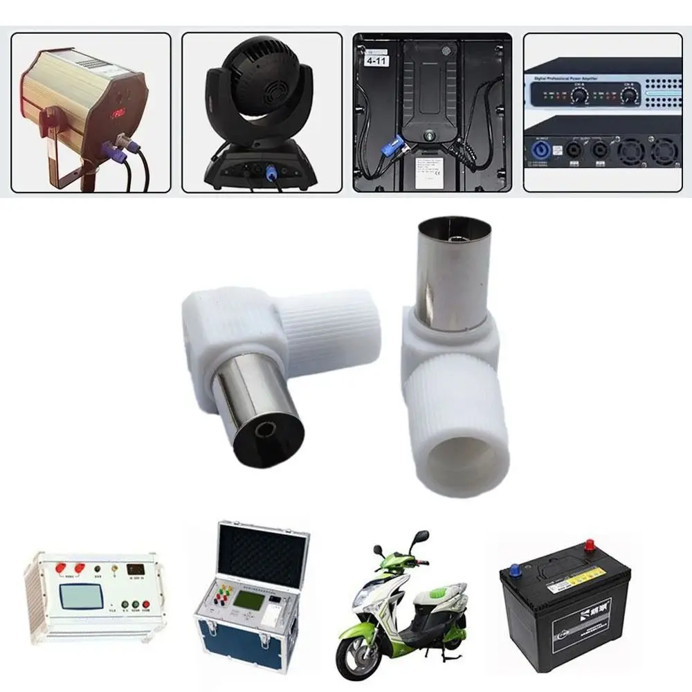 Antennas TV 90 Degrees TV Plug Jack Coaxial Male Plugs Adapter Male And Female Jack TV RF Coaxial Male Plugs Adapte White