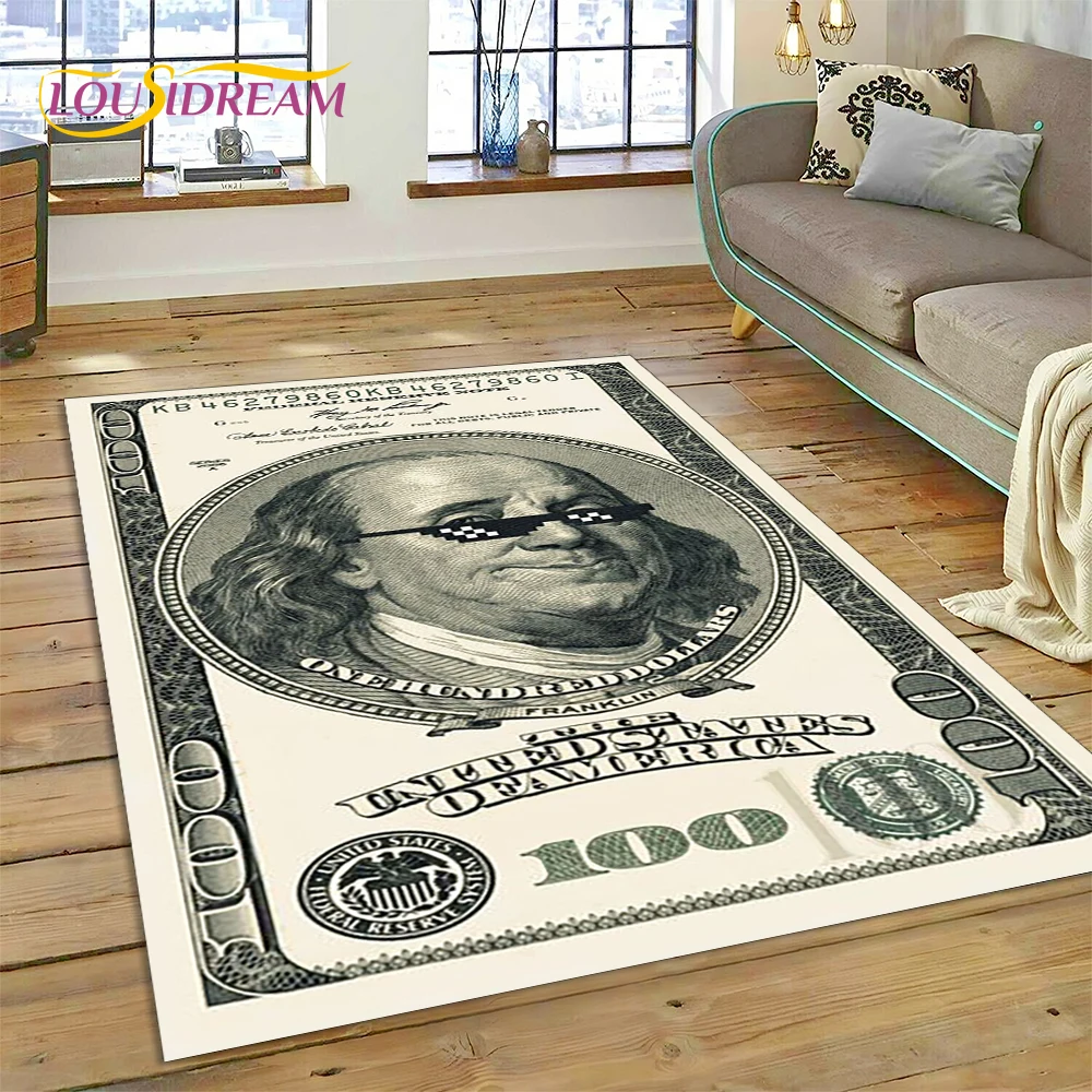 Dollar Euro Pound Money Rich Cartoon Area Rug,Carpet Rug for Home Living Room Bedroom Sofa Doormat Decor,kids Non-slip Floor Mat