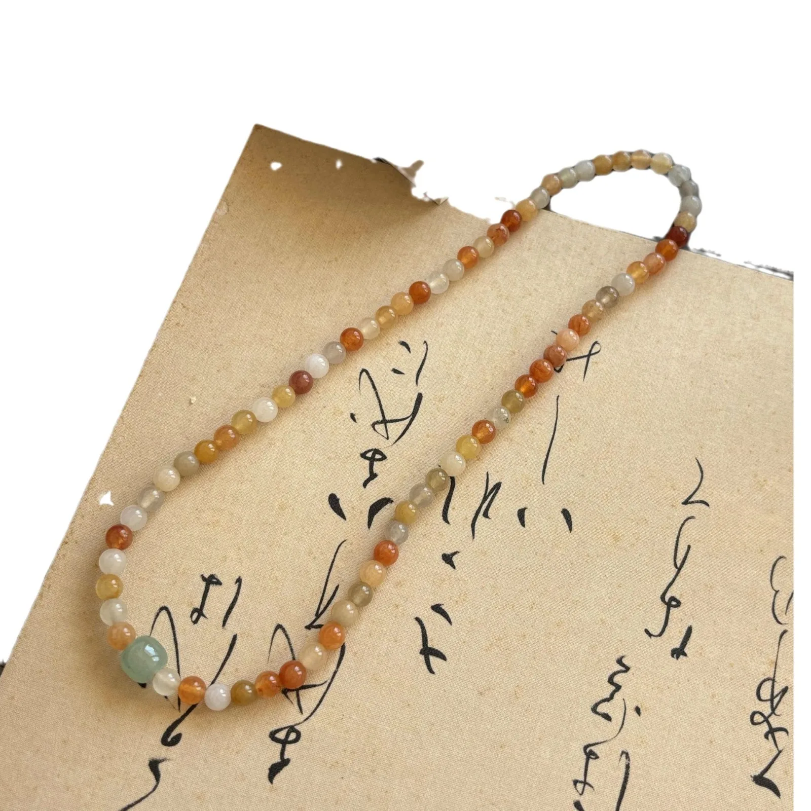 

New Chinese Style Colorful Beaded Natural Stone Bracelets Multi Layer Stackable Retro Hetian Jade Bracelets Gifts