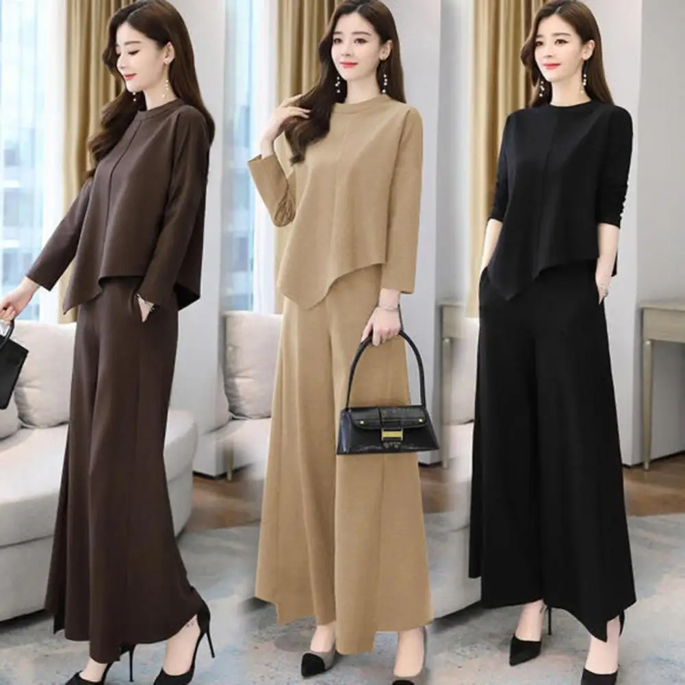 

2 Pcs New Style Women's Bell Bottoms Two-piece Suit Age-reducing Belly Covering Slimming Stylish Casual Elegant Skort Clothes
