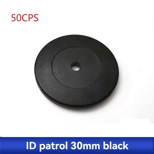 Imagen 2 del producto AAAEL-50Pcs punto de patrulla impermeable 30Mm 125KHZ RFID IC etiqueta ficha con respaldo adhesivo para sistema de recorrido de guardia punto de control NFC