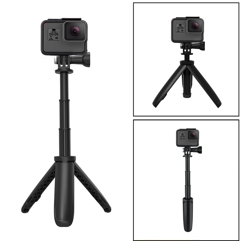 حامل ثلاثي القوائم قابل للطي حامل ثلاثي محمول Monopod لـ Go Pro Hero 12 11 10 9 ملحقات كاميرا الحركة Osmo حامل ثلاثي القوائم صغير لمدونة الفيديو