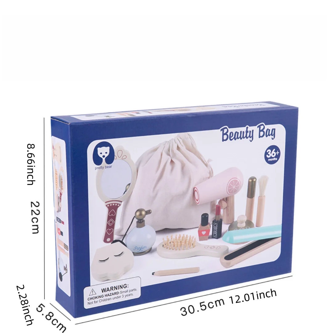 Maquiagem de simulação de madeira, casa de brincar, brinquedos infantis, secador de cabelo, cosméticos, vestiário de princesa, aniversário de menina