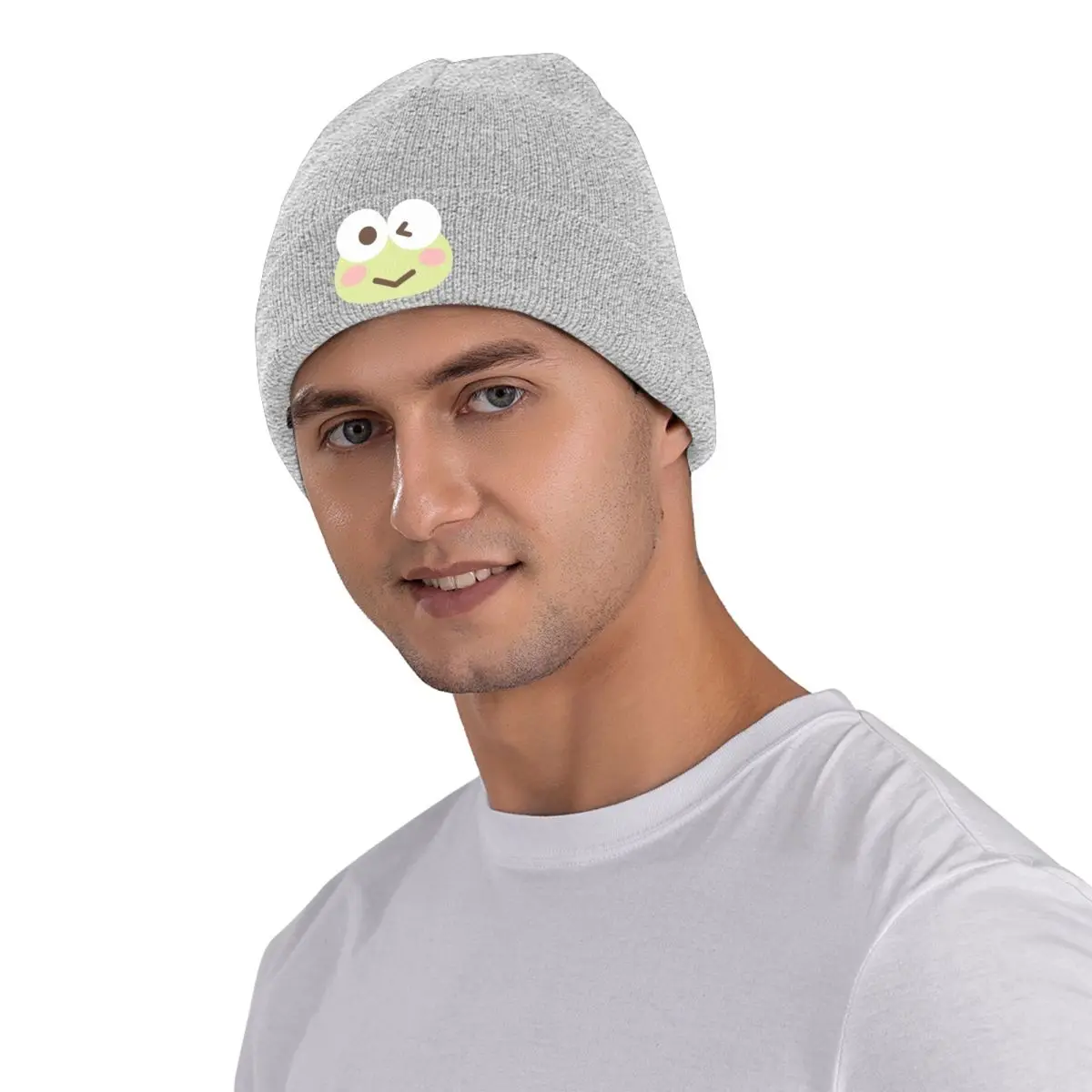 Keroppi Beanie Hats anime Knit Hat Gym Head Wrap Men Women Caps Autumn Winter Graphic Casual Bonnet Hats Gift