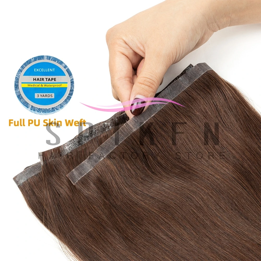 Long PU Skin Weft Hair Bundles Hair 12''-20'' Weaves Highlight Honey Blonde Virgin Human Hair Weft For Women No Tape On 40-50g