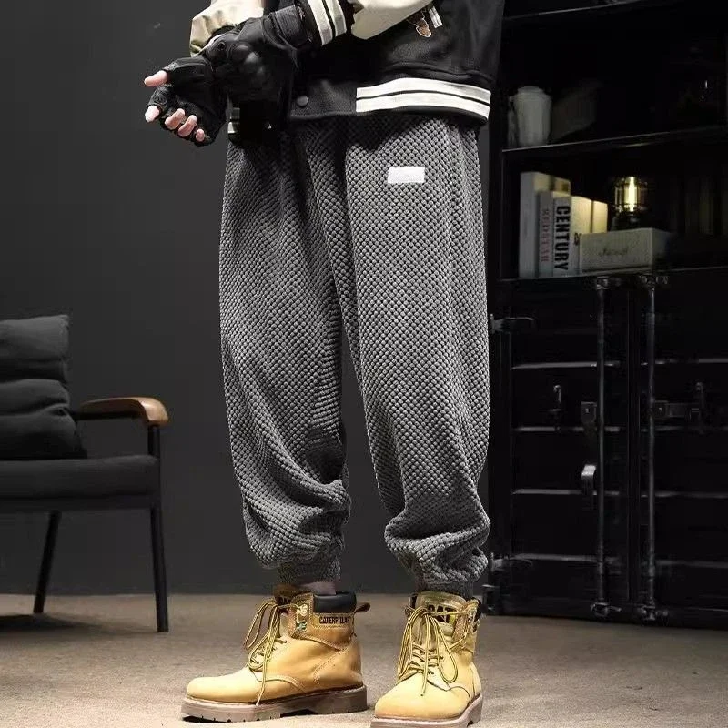 

Мужские спортивные брюки на флисовой подкладке и очень толстые спортивные штаны для бега для мужчин, шаровары из вельвета, высококачественные крутые брюки Y2k Essential