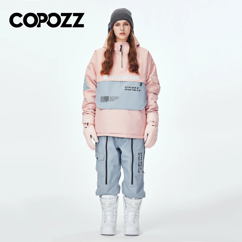 COPOZZ-Chaqueta de esquí de invierno para hombre y mujer, abrigo Cálido impermeable, ropa de Snowboard al aire libre, pantalones de esquí a prueba de viento, abrigo de nieve, Outfi