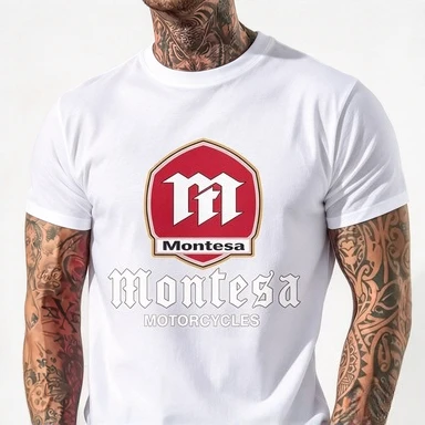 2026 Unisex Retro Biker T Shirt Men Casual Cotton Tee Red Hexagon M Badge Front Print Vintage Motorcycle Culture Short Sleeve