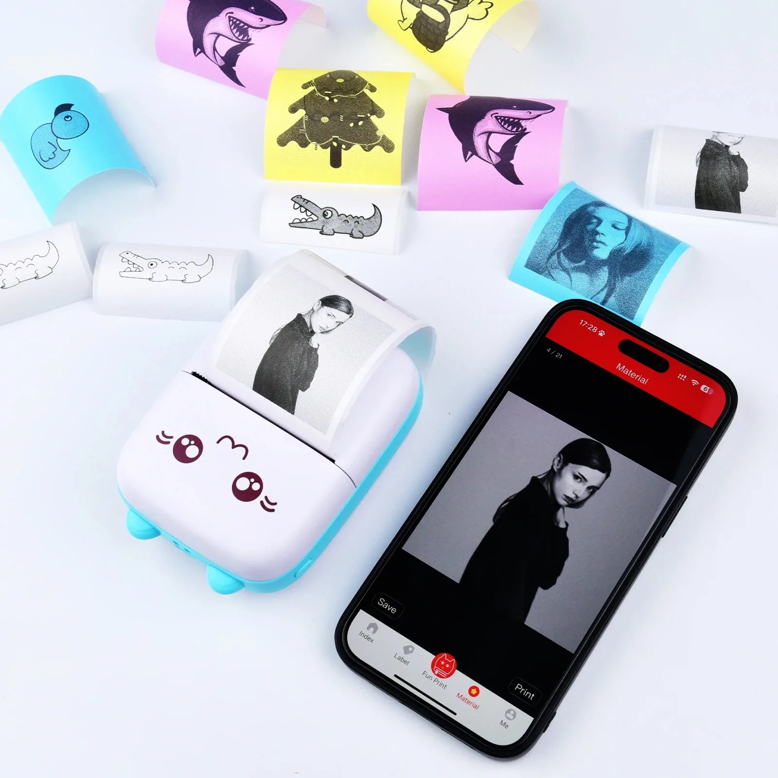 Autocollant couleur/autocollant ours/transparent pour Mini imprimante appareil photo Portable impression instantanée enfants papier d'impression auto-adhésif remplacer