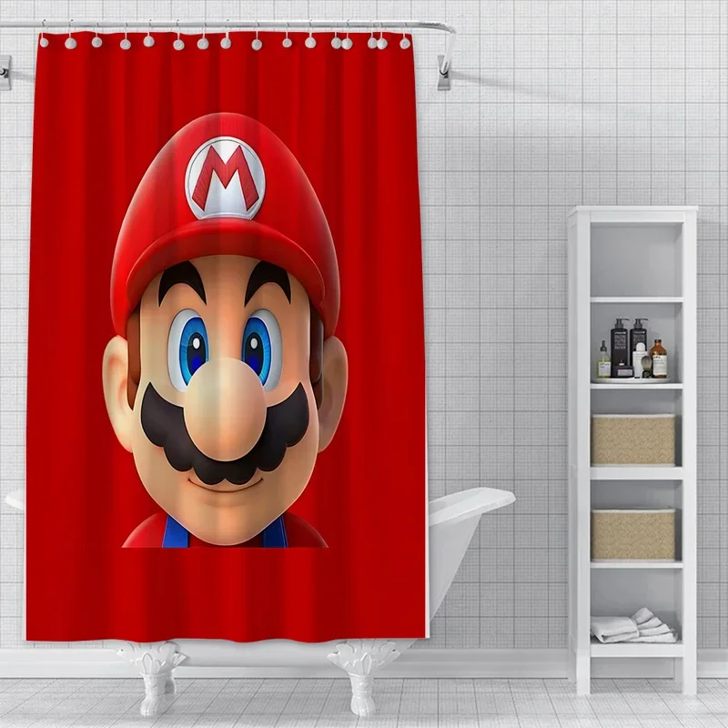 For-M Marios Shower Curtain Waterproof Polyester Fabric Paint Colorful Bath Curtains Home Bathroom Decor Curtain With Hook