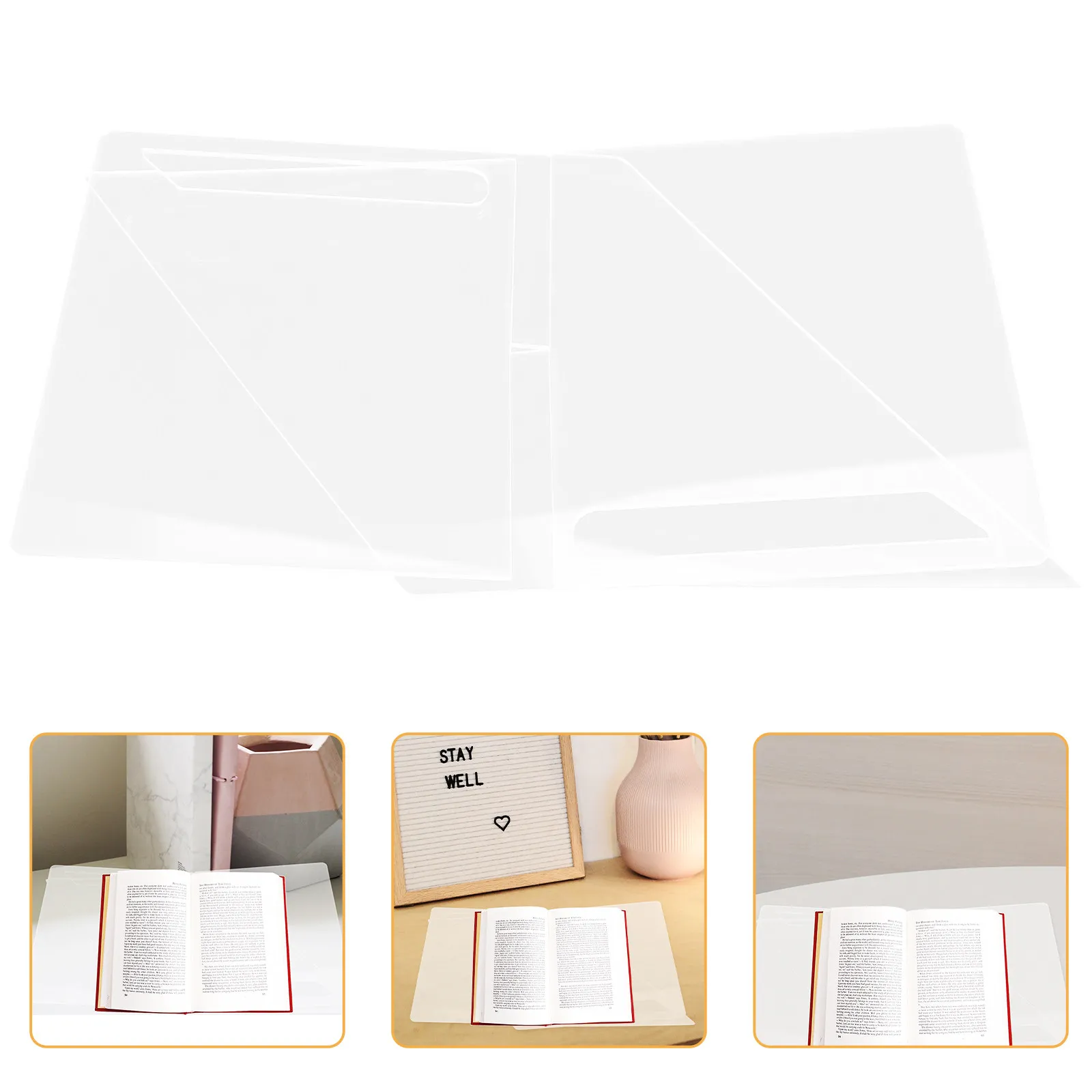 

Acrylic Book Stand Cooking Book Holder Kitchen Counter Recipe Display Holder Transparent Organizer Recipe Stand