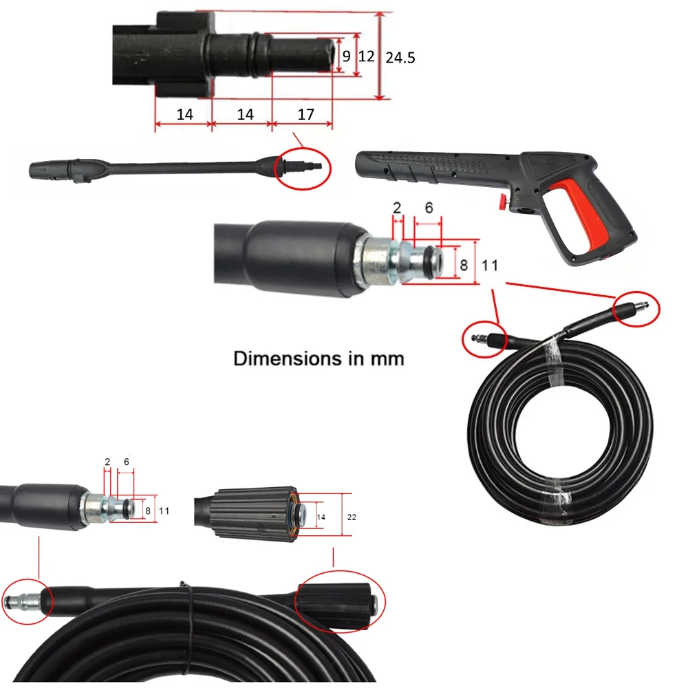 Hogedrukreiniger Spuitpistool Lance Nozzle Voor Ar Blue Clean Black Decker Bosch Michelin Makita Stanley Hogedrukreiniger