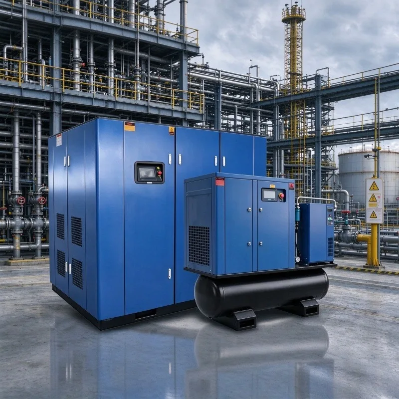 Compressor Dryer 10HP 20HP Screw Compressor with Dryer and Tank 4-in-1 Integrated Air Compressor 15KW Refrigerated air Dryer