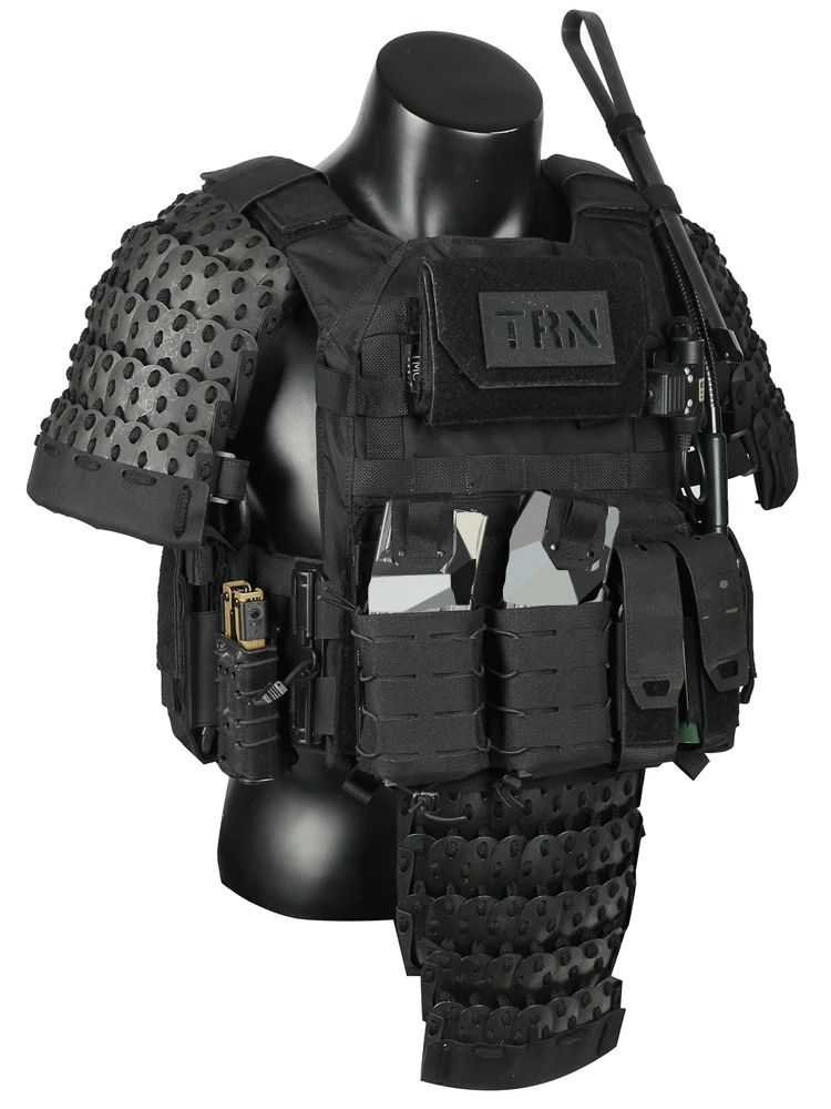 TRN Tactical Shoulder Armor Bag Armor Stainless Steel Metal Protection Airsoft Paintball Protective Gear