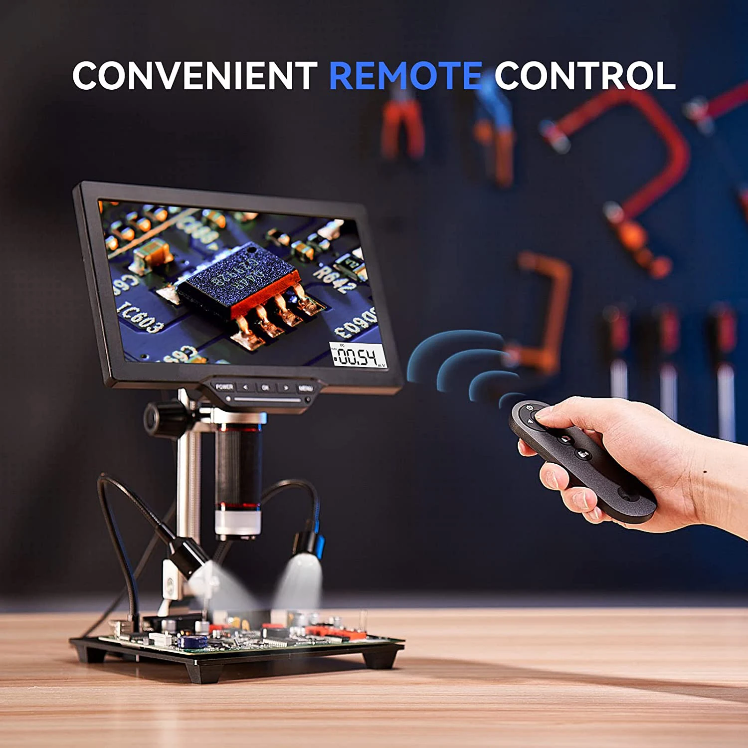 멀티미터 2000X 현미경 DC/AC 전압 10.1인치 비디오 현미경 수리 도구 다기능 용접