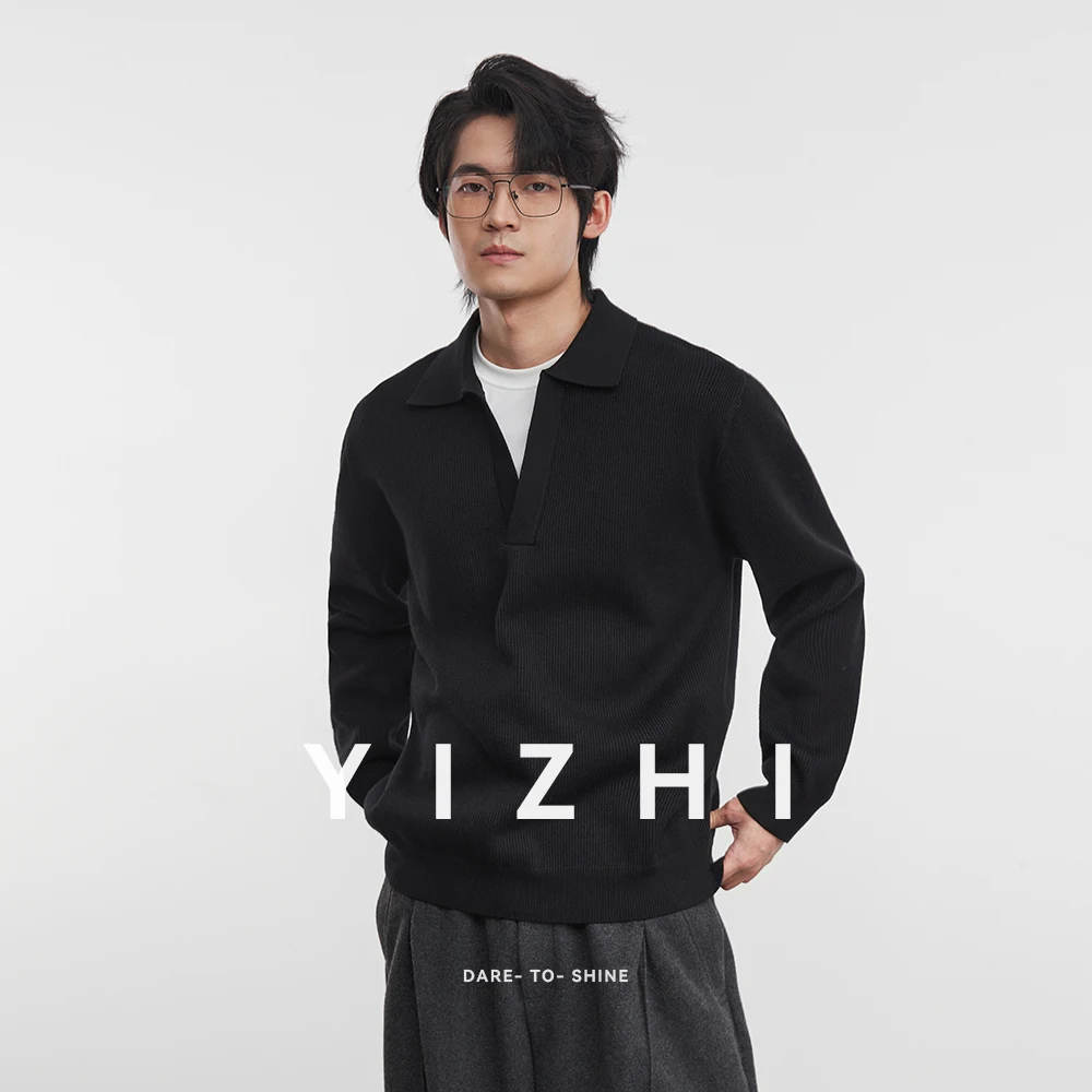 موضة ريترو الرجال وهمية قطعتين بلوزة من الصوف 2025 شتاء جديد التلبيب بلون دافئ طويل الأكمام البلوز العلوي