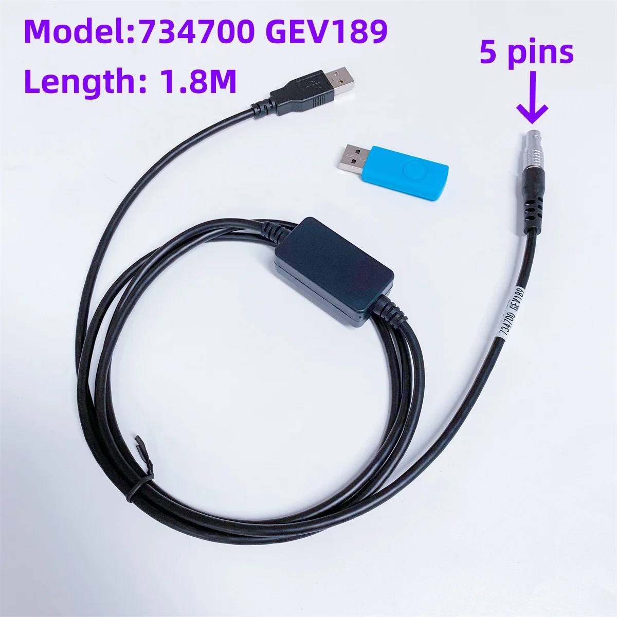 GEV189 734700 USB Data Download Cable Applicable to Leica survey total station Equivalent download cable surveying cable