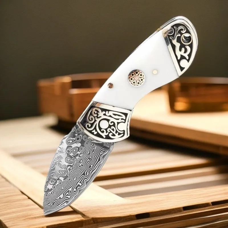 

MiNi изысканный многофункциональный складной карманный нож из дамасской стали, портативные ножи для походов с фруктами, альпинизма, кемпинга на открытом воздухе