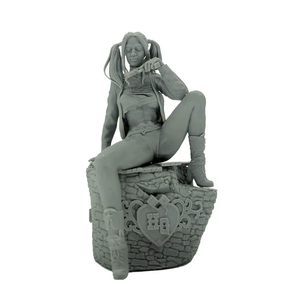 

75mm Resin Figure Clown Beauty Modelling 1/24 Scale Model Kit Unpainted Diy Toys A332