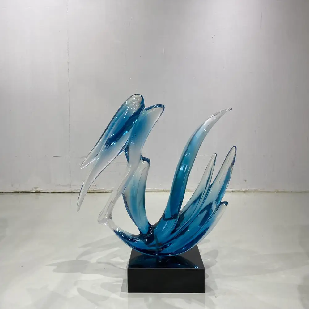*m Creative Home Abstract Sculpture Art Decorative Piece Irregular Shape Transparent Resin High-End Decor for Hotels Villas