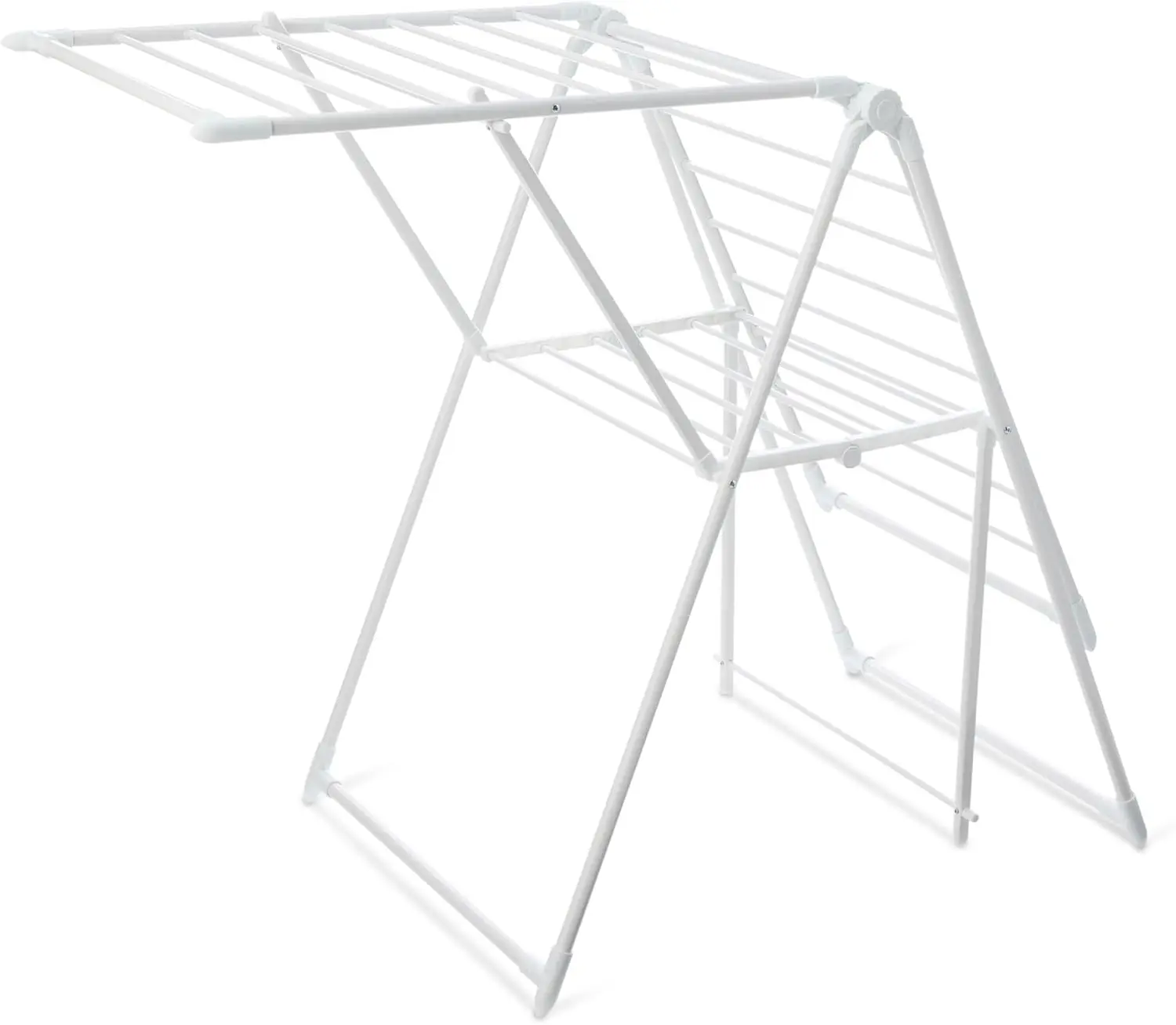 

Foldable 2-Wing Metal Clothes Drying Rack, White, 61x23.6x39.3 inches - Space-Saving Laundry Solution