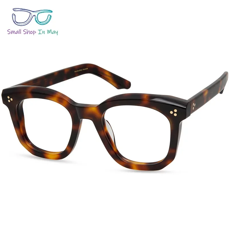 Thickened 8MM Acetate Plate Frame Plain Decorative Glasses Large Size Thick Frame Punk Tough Guy Style Man Glasses Frame Ladies