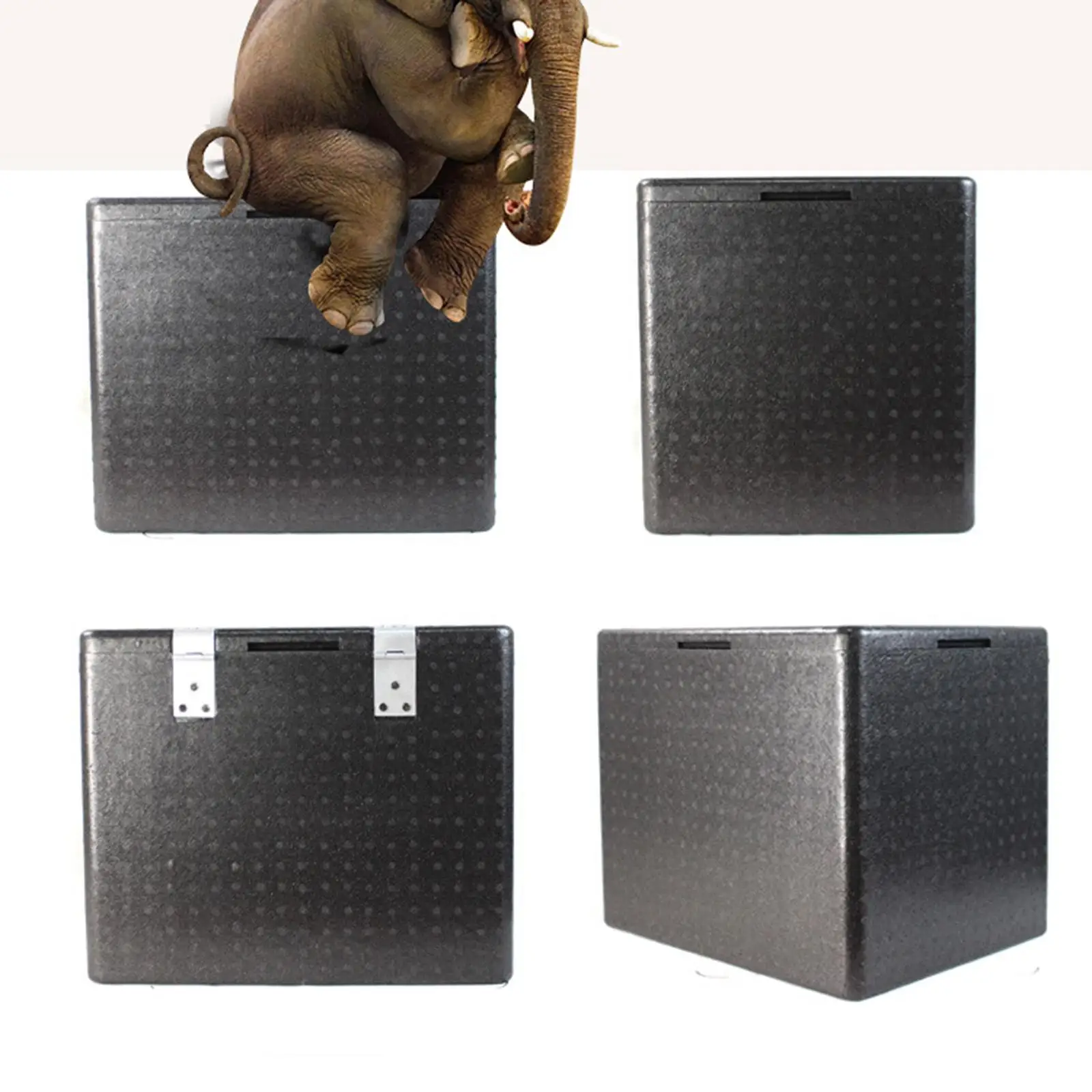 Food Insulation Box Foamed Polypropylene Rigid Insulated Cooler Hinged Lid Outdoor Portable Cooling for Camping Barbecue