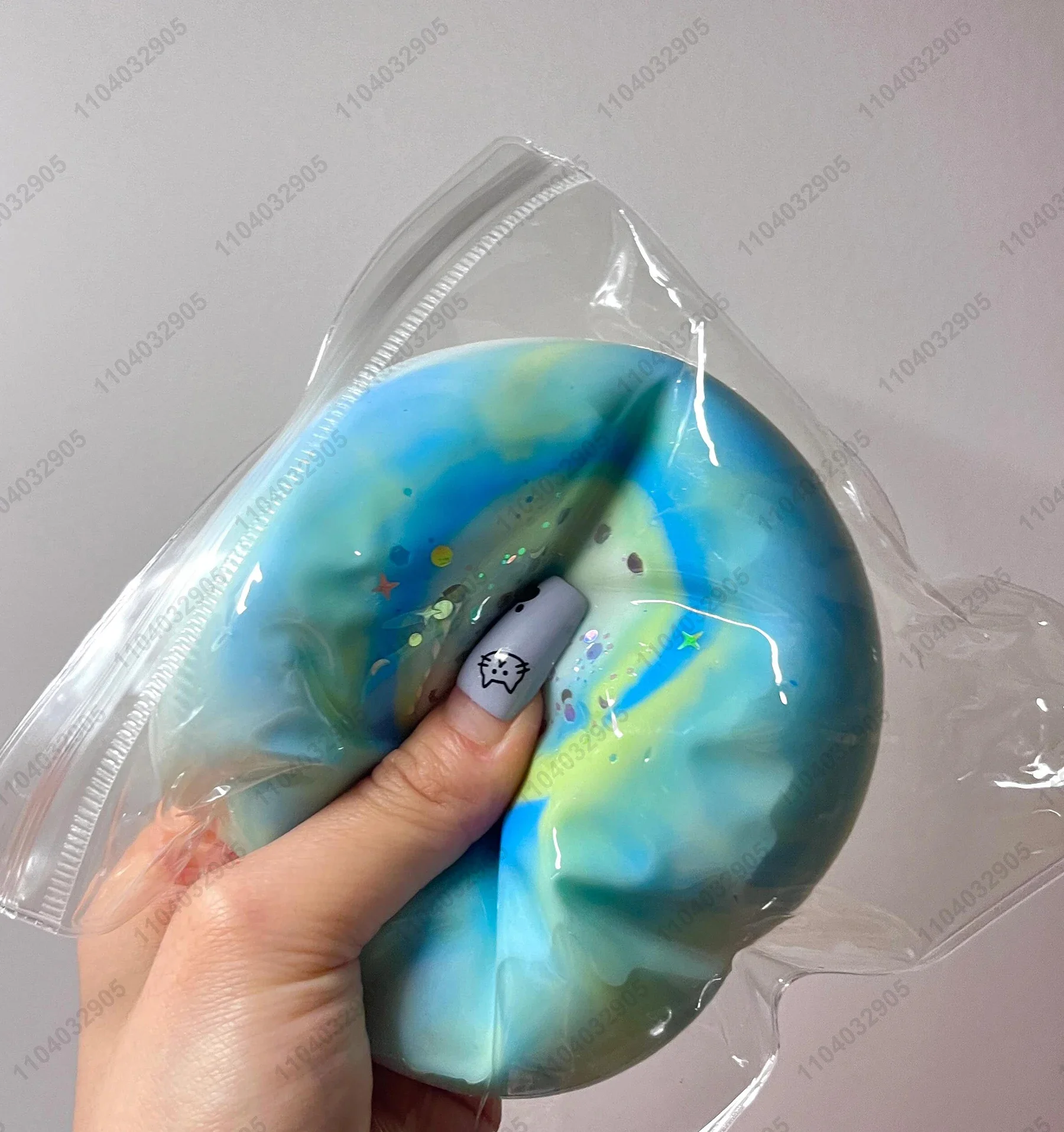 Oil Painting Color Mochi Taba Squishy Silicone Sky Blue Grass Green Color Squeeze Toy Stress Ball Stress Release Hand Relax Toy